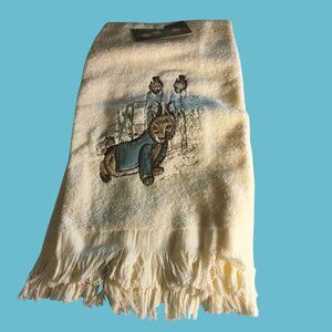 Peter Rabbit Embroidered Hand Towel Easter Seasonal Accents Cotton 26 X 15 New